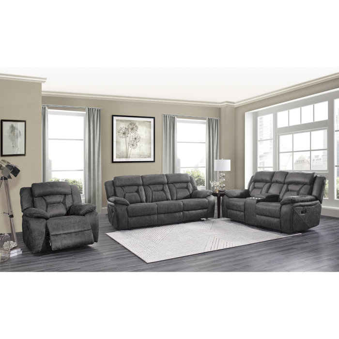 Wildon Home® Boerner 3 Piece Reclining Living Room Set Wayfair